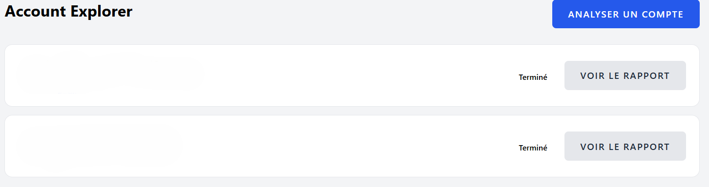 Capture d'écran d'Account Explorer - Suivi des concurrents